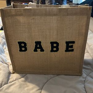 Babe Jute Tote Bag